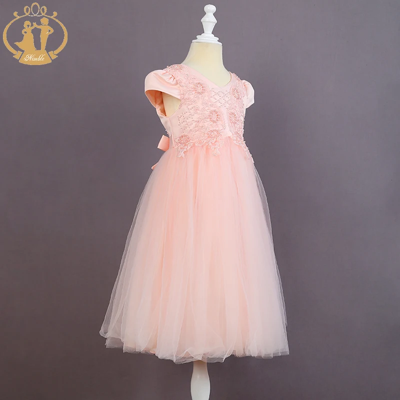 Nimble/Одежда для девочек; летняя одежда принцессы; Вечерние Платья с цветочным узором для девочек; одежда из сетчатой ткани для свадьбы; бальное платье для девочек