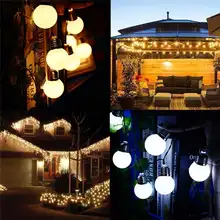 KAKUDER светодиодный светильник-гирлянда на солнечной батарее, лампа-гирлянда с бусинами, лампа для свадебного декора, гирлянда, шар, белый, для свадьбы на открытом воздухе, 19feb12