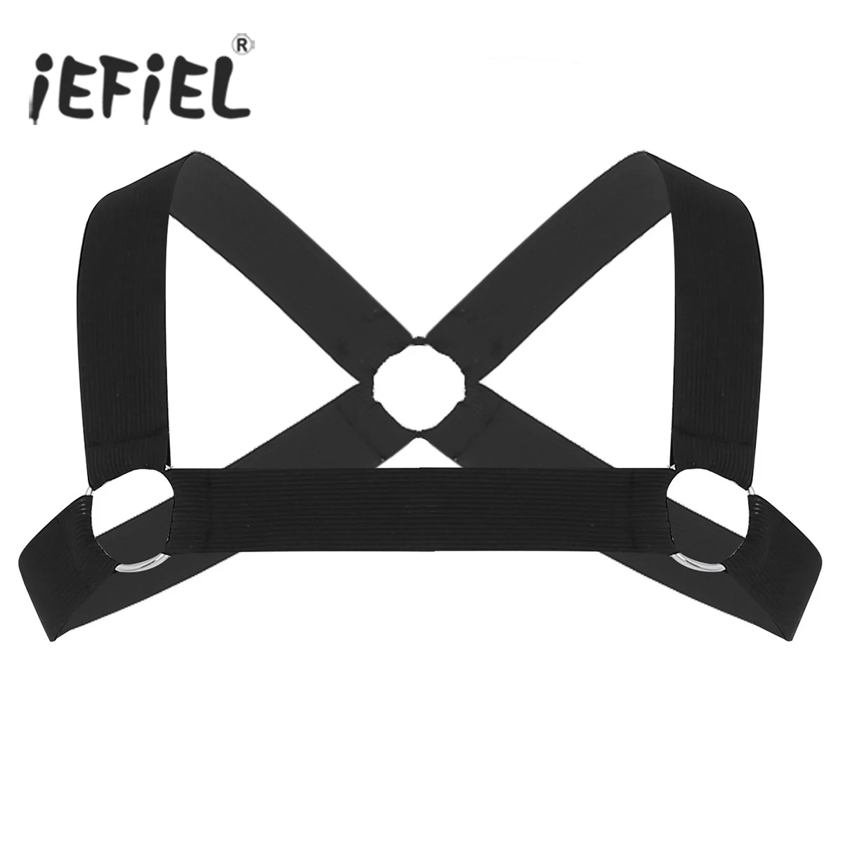 Mens Muscle Strong Nylon Elastic Shoulder Body Chest Harness Costume Belt O Ring