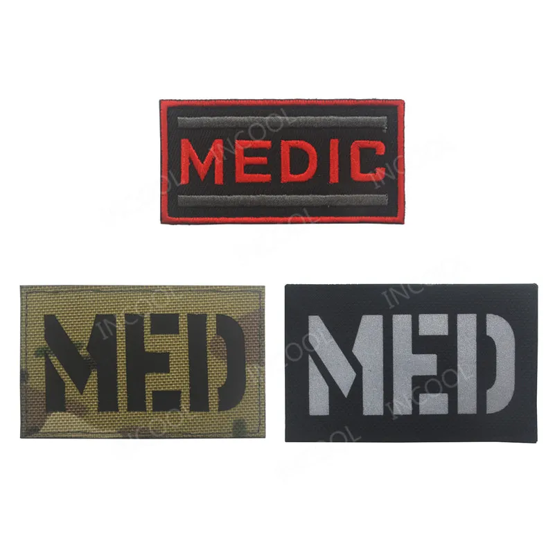 Светоотражающие нашивки с вышивкой для медиков IR MED военный боевой патчи тактический боевой EMT эмблема ткань для аппликации вышитые значки