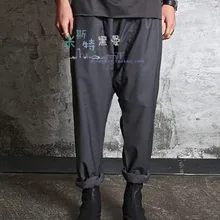 Мужские штаны для досуга свободные шаровары брюки в западном стиле Модный сценический костюм Горячая Осенняя индивидуальность