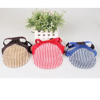 

Stripes Pet Dog Hat Baseball Cap Windproof Travel Sports Sun Hats For Puppy Large Dogs Costume Grooming Headwear Pet Supplies