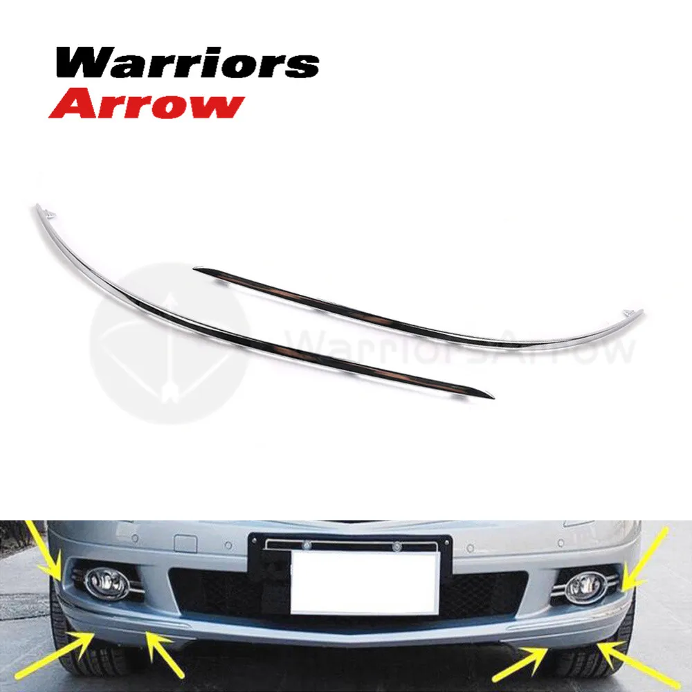 

2048850721 2048850821 For Mercedes-Benz W204 C300 C350 2008 2010 2011 Pair Avantgarde Front Bumper Chrome Trim Molding LH RH