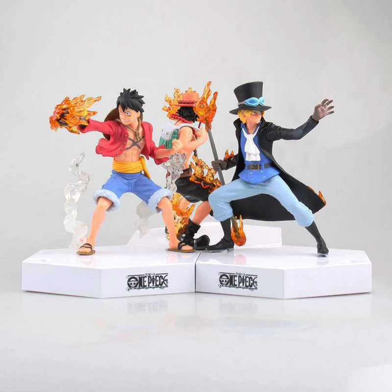 

Free Shipping 3pcs 6" One Piece Anime Luffy Ace Sabo 3 Brothers Boxed 16cm PVC Action Figure Collection Model Toys (3pcs /set)