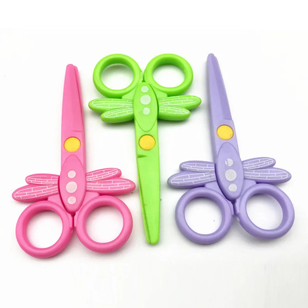 

Quality Student Safety scissors Paper cutting Art Scissors Protective Cover Cap Plastic scissors Children's handmade Kids toys