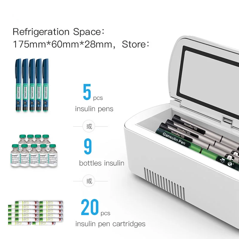 Портативный инсулин сумка-холодильник для хранения диабетический инсулиновый Cooler Box перезаряжаемые холодильник мини портативный Диабет