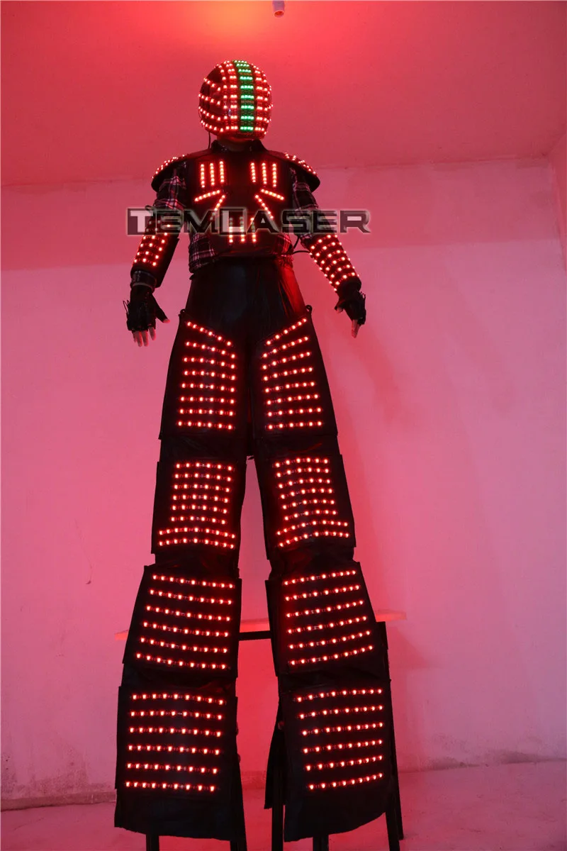 Светодиодные костюмы роботов светящийся костюм робота Давид Guetta костюм робота из светодиодов с подсветкой робот криомен светодиодный stilts одежда