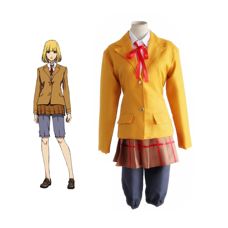 Аниме Kangoku Gakuen косплей школа тюрьмы Hana Мидорикава костюм Kurihara Mari школьная