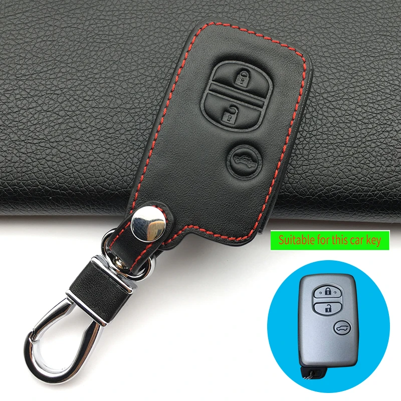 Брелок для ключей из натуральной кожи с дистанционным управлением для Toyota Camry/Highlander/VIOS/Yaris 2 кнопки чехол для ключей starline a91