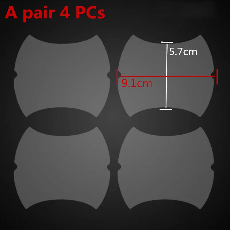 4 шт. 3 м Защитная пленка для ручки автомобиля, крышка на запястье, прозрачная невидимая наклейка для автомобиля, аксессуары для автомобиля, универсальный стиль