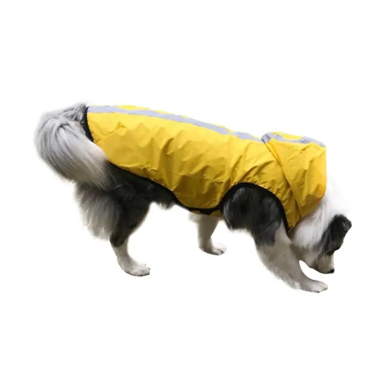 Дождевик для больших собак, одежда, Водонепроницаемые Дождевики, пальто для больших собак, для средних и мелких собак, толстовка, одежда для домашних животных - Цвет: Yellow