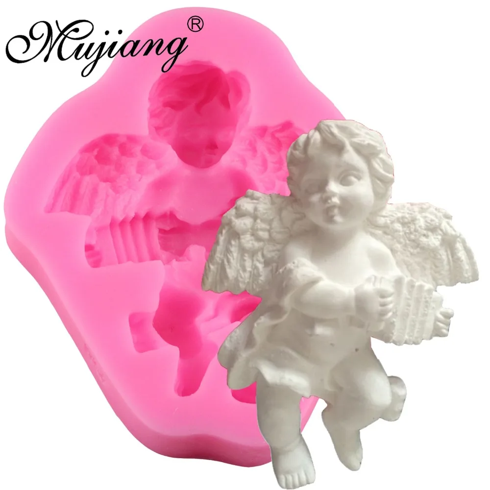 

Cute Angel Boy With Electronic Organ Shape 3D Silicone Cake Mold Soap Candle Molds Kitchen Baking Fondant Cake Decorating Tools