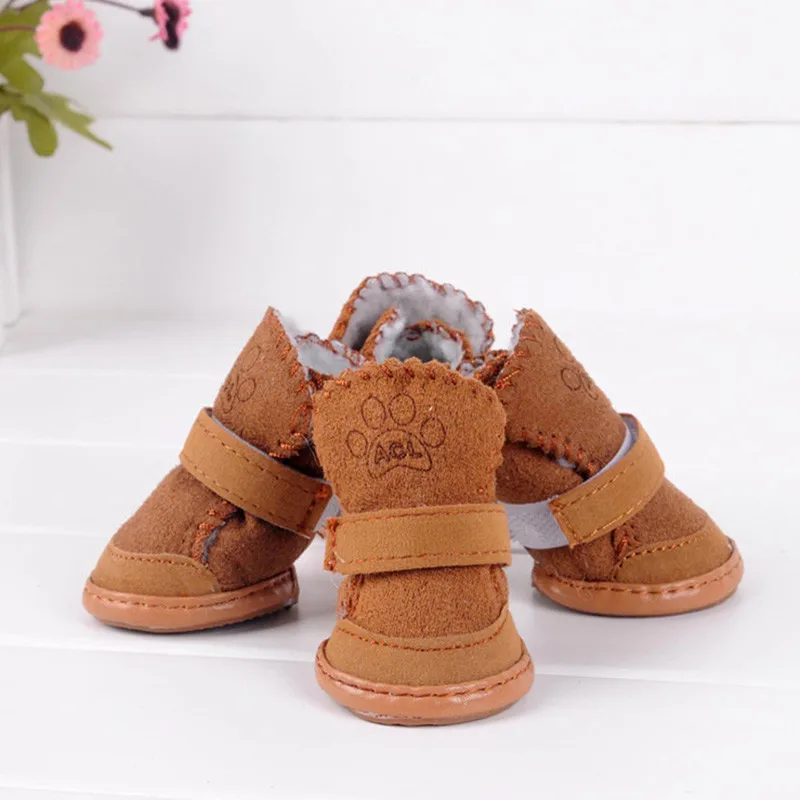

2Color Small Dog Cat Pet Shoes Chihuahua Puppy Winter Warm Boots Shoes S-XXL SZ