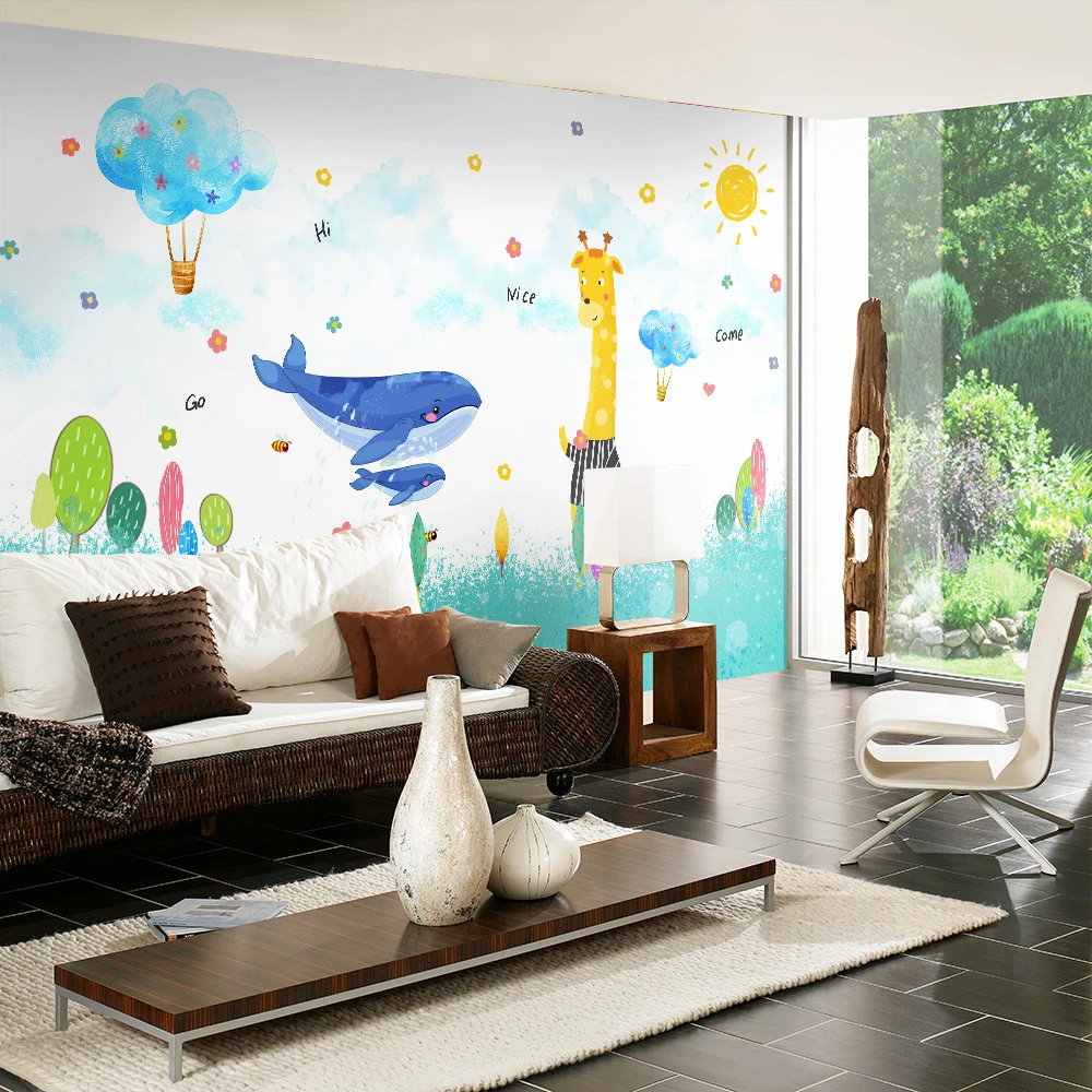 Custom 3d wallpaper Nordic minimalist children's room background custom wall painting - silk waterproof material Custom 3d wallpaper Nordic minimalist children's room background custom wall painting - silk waterproof material