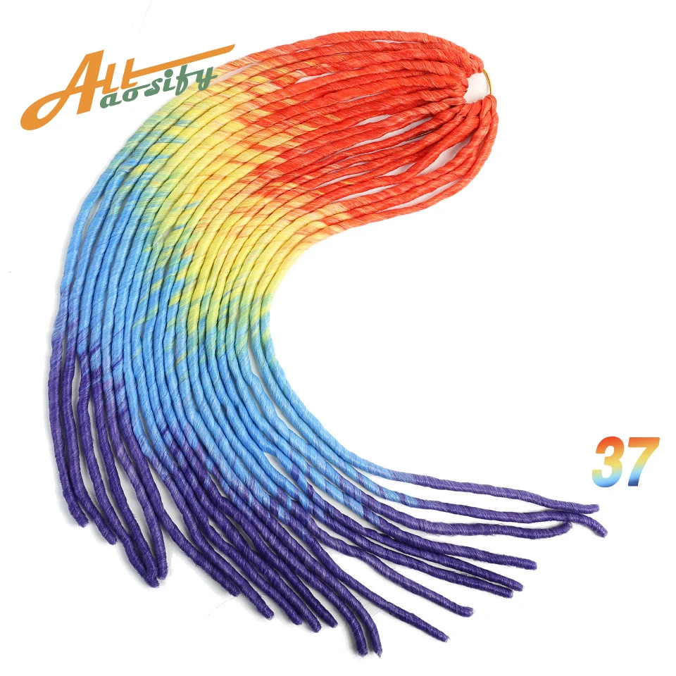 

Allaosify Crochet Braids 20" Box Braid 20 Roots/pack Ombre Synthetic Braiding Hair Extensions Rainbow Jumbo Braiding Hair