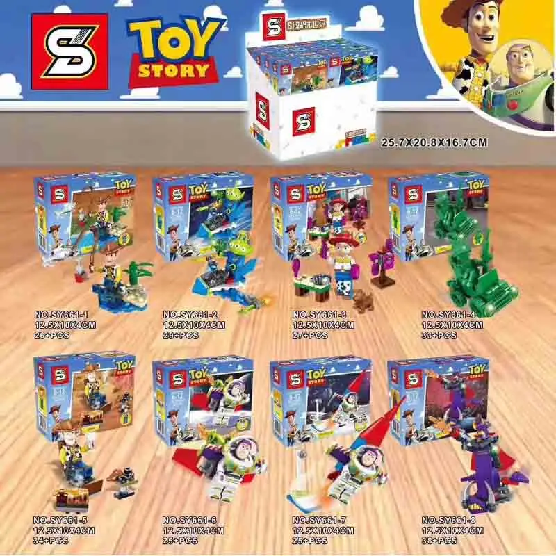 

8pcs/lot Sermoido Building Blocks Movie Toy Story 4 Buzz Lightyear Woody Jessie Alien Ducky Bo Peep Bonnie Duke Caboom Kids Toys