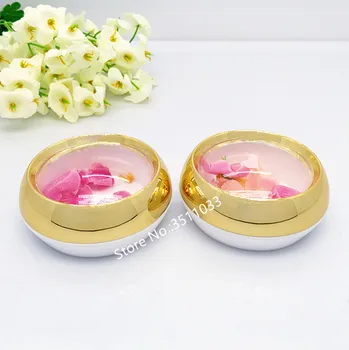 

30pcs 50ml 50g Plastic Round Jar Gold Lid Candy Container Clear Cosmetics Bottles Cream Jar Empty Capsule Bottle Botella