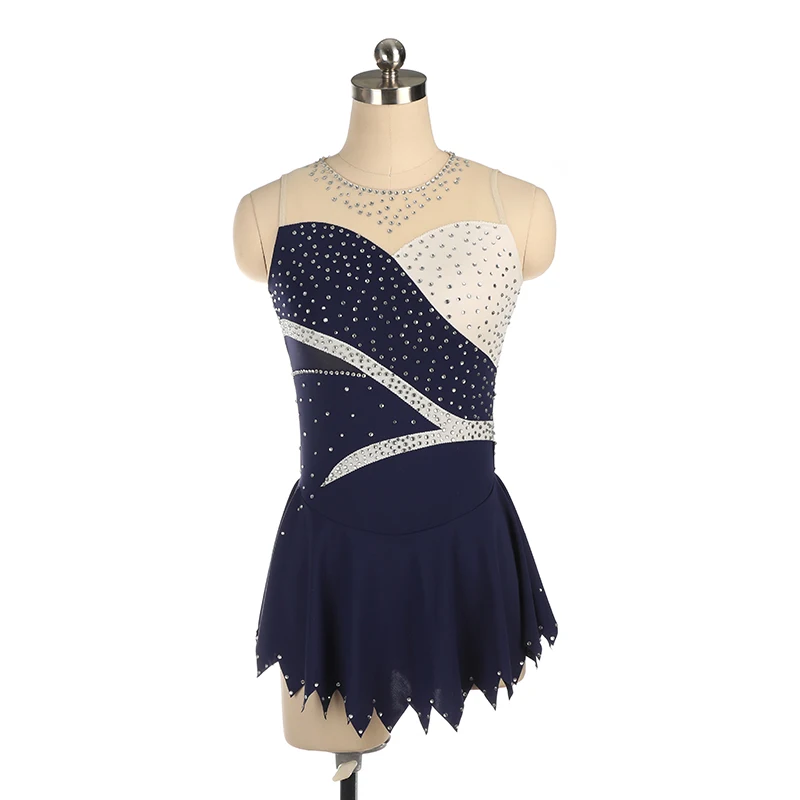 white purplish blue Nasinaya фигурное катание платье по индивидуальному заказу для соревнований по фигурному катанию юбки для конькобежцев для девочек Для женщин дети гимнастика производительность без рукавов - Цвет: white purplish blue