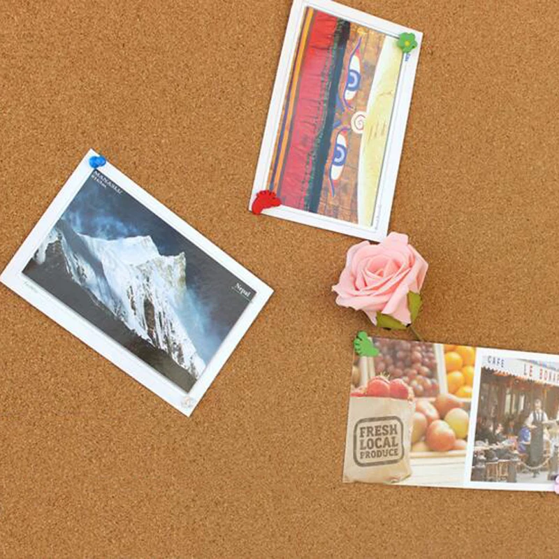 Cork Wood Message Board Phellem Cork Wooden Push Pin Hanging Board Wood Frame Single Soft Wall String