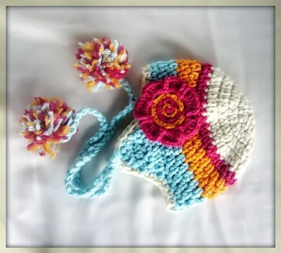 Милый Великолепная ручной работы крючком для маленьких девочек цветок крючком/шапочка наряд для фотосессий, новорожденный шапка
