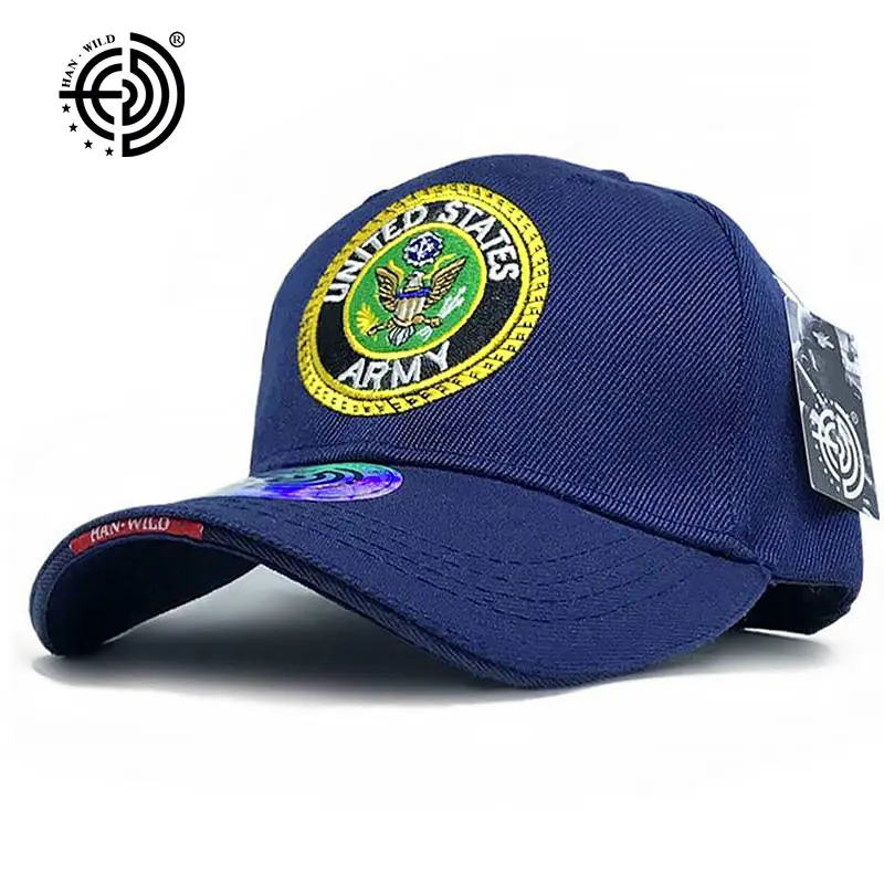 

[HAN WILD] Mens Airborne United States LOGO Army Baseball Caps USA Tactical Cap Man Hats for Men Adjustable Bone Gorras HANWILD