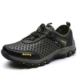 2019 мужские уличные походы обувь кроссовки дышащие мужские Air Mesh охотничьи сандалии для прогулки мужские на шнуровке треккинг Трейл водные