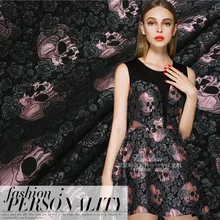 Г., Европейская и американская мода, жаккардовая ткань с изображением черепа розы для пальто платье-пачка на весну, осень и зиму, 100 см* 140 см