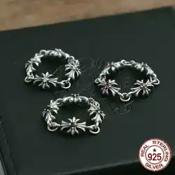 Кольцо из стерлингового серебра S925 пробы, модные классические ювелирные изделия, крест в стиле панк, циркон, ретро, открывающая модель для