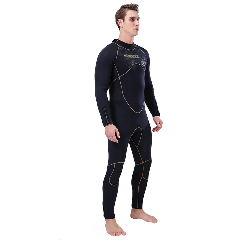 5MM Neoprene Men Full Body Winter Wetsuit Diving Suit Fleece Lining One-piece Swimwear For Snorkeling Surfing Triathlon