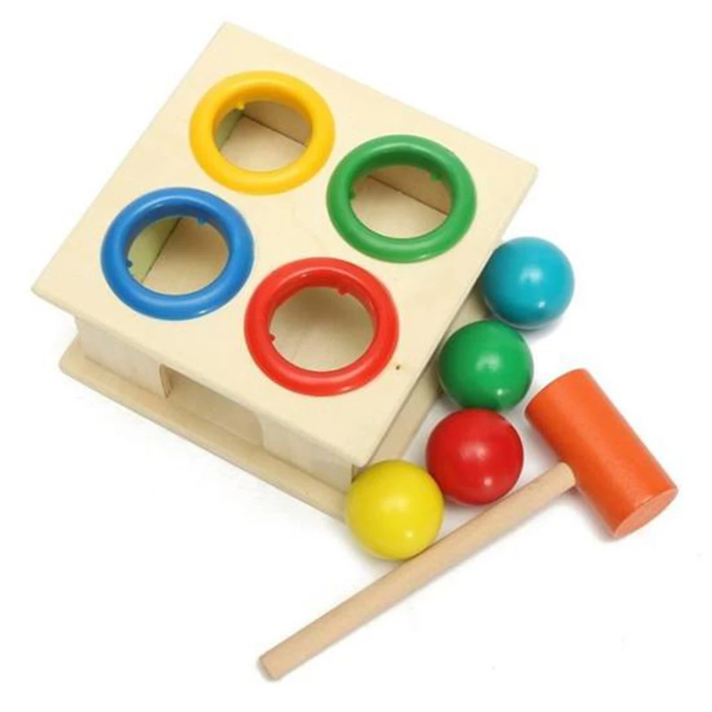 Baby Educational Toys Hammering Wooden Ball Hammer Box Children Early