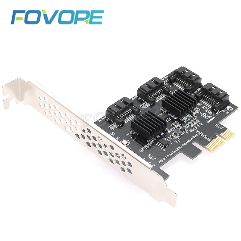 Новый PCIE для SATA карты PCI E адаптер Express SATA3.0 конвертер 4 портовый III 6G контроллер