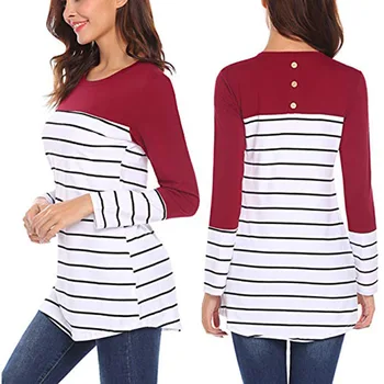 

Spring T-shirt for Pregnant Women Cotton Striped Patchwork Tshirts for Nursing Mothers Tops Casual Maternity Pregnancy Tees