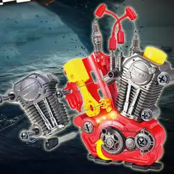 Моделирование Двигатель игрушка diy сборки автомобиля Двигатель Творческий моделирование Двигатель игрушка со светом и музыкальные