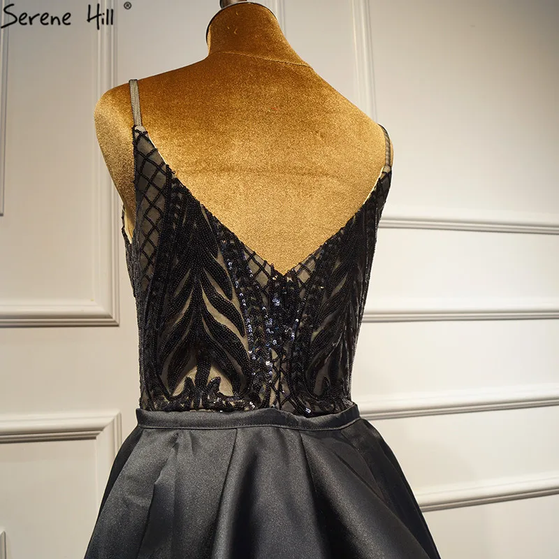 Robe De Soiree Дубай дизайн черные сексуальные вечерние платья без рукавов с блестками бисерное блестящее вечернее платье настоящая фотография BLA60727
