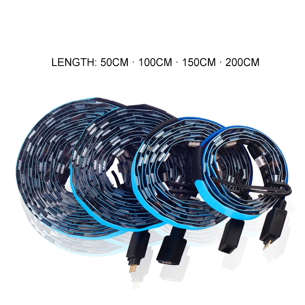 ترقية الأزرق لاصق PC وحدة معالجة خارجية للحاسوب RGB LED قطاع ضوء كامل كيت SATA امدادات الطاقة واجهة ، التحكم عن بعد اللون