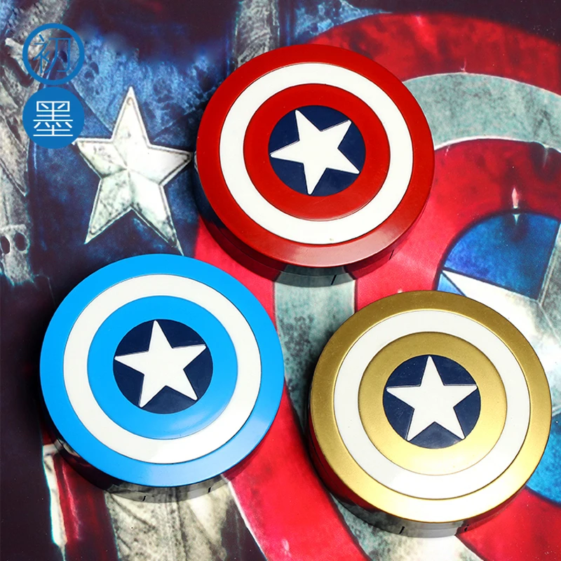 Hot Captain America Kontaktní pouzdro s objektivem se zrcadlem Kontaktní čočky Box kontejner pro objektivy Narozeninový dárek pro dívky a chlapce