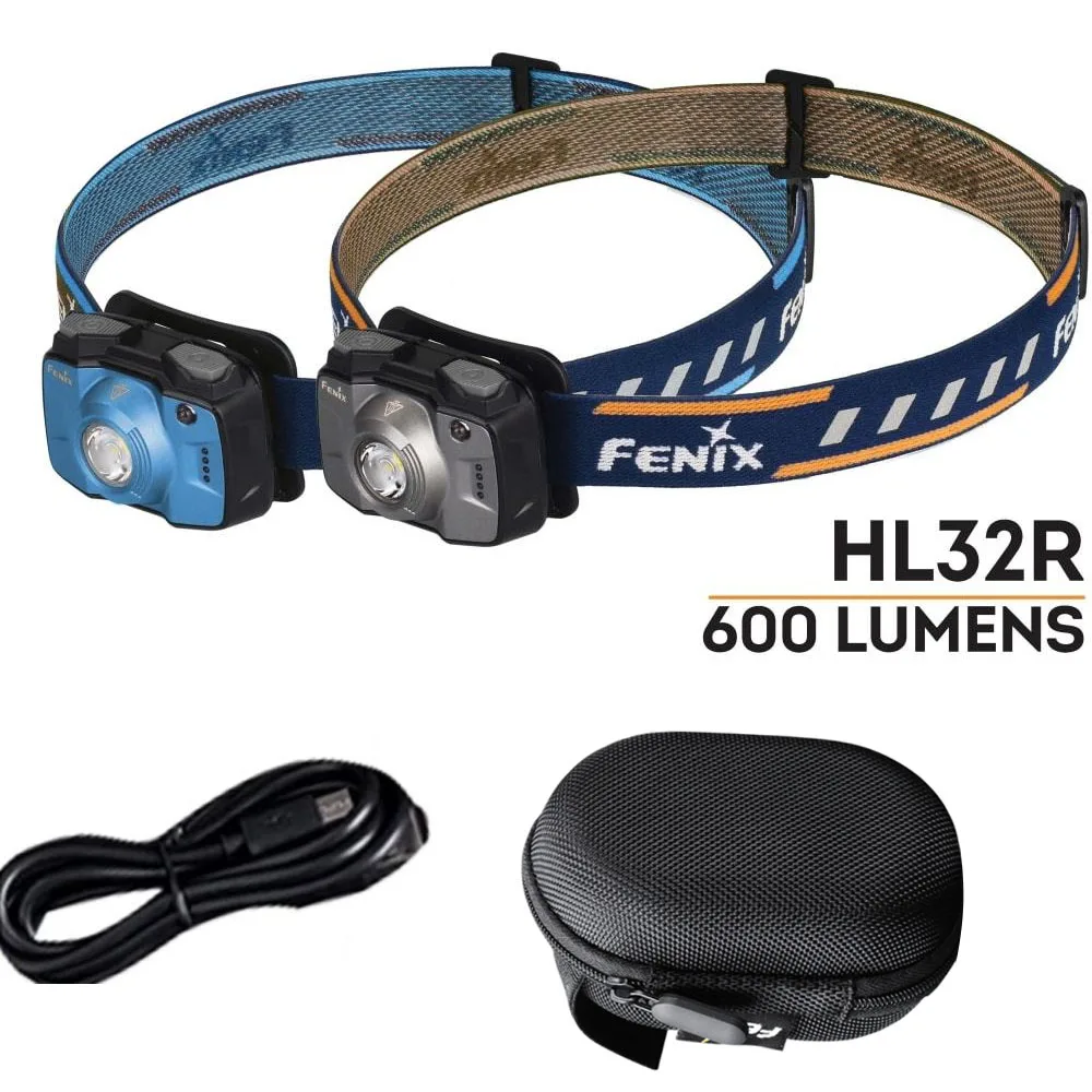 

Fenix HL32R Cree XP-G3 white light LED 600 Lumens Ultra Lightweight USB Rechargeable Headlamp Built-in battery, APB-20