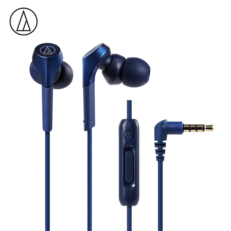 Audio-Technica ATH-CKS550XIS проводные наушники Hifi в уши сабвуфер бас Hi-Res с проводным управлением с микрофоном - Цвет: blue