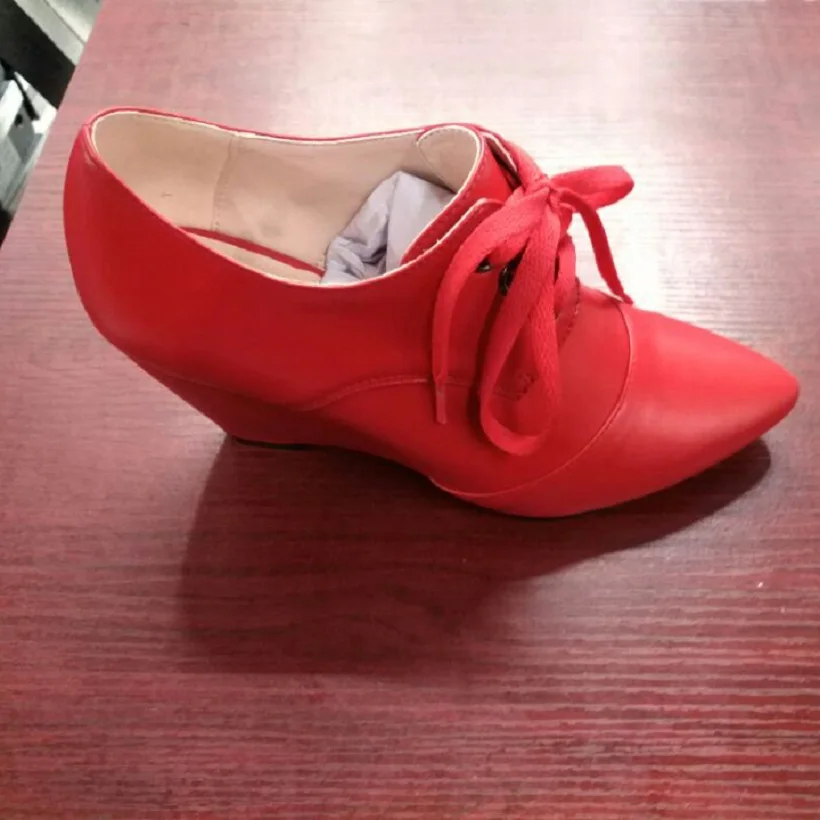

Autumn new pointed wedge heel single shoes