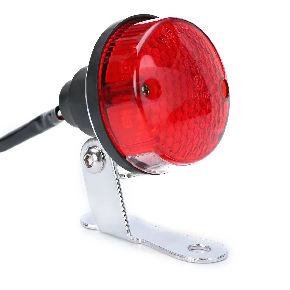 buy 12V Universal Motorcycle Red LED Rear Tail Brake Light Quad Round Lamp for Motorbike Chopper Dirt Bike License Plate Light