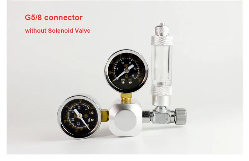Аквариум CO2 регулятор W21.8 G5/8 220 В магнитный соленоид проверочный аквариумный клапан счетчик пузырьков инструмент для аквариума CO2 контроль - Цвет: G5 8 no Value