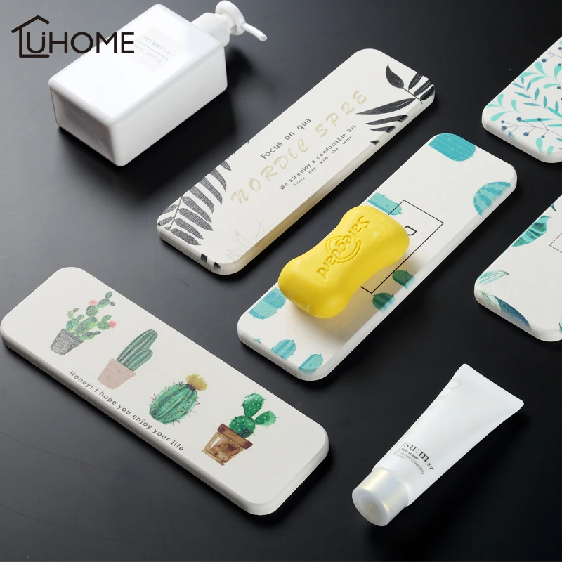 

Nordic Plants Bathroom Diatomite Quick-drying Soap Pad Holder Toothbrush Toothpaste Cup Storage Container for Bath Shower Plate