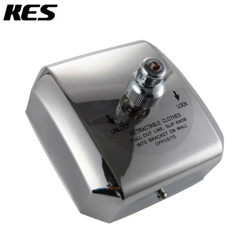 

KES BCL201 Stainless Steel Retractable Clothesline Clothes Dryer with Adjustable Braided Nylon String Hotel Style, Polished