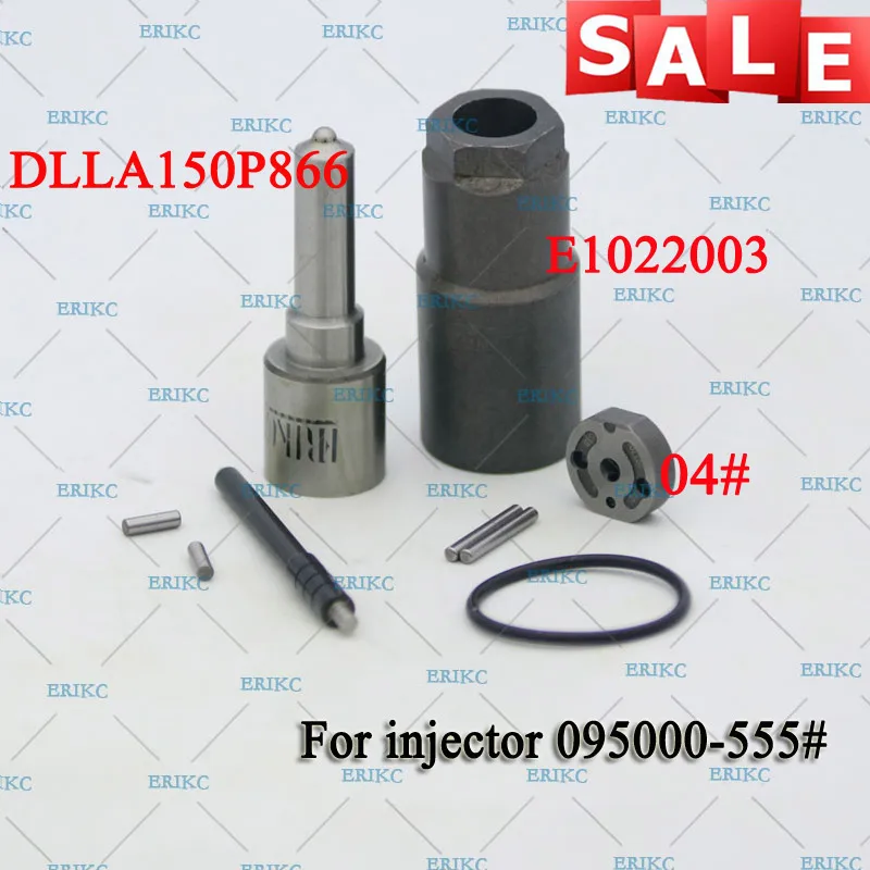 

ERIKC 095000-5550 Diesel Fuel Injector Overhaul Repair Kits Nozzle DLLA150P866 Valve Plate, Pin, Sealing Ring for HYUNDAI HD78W