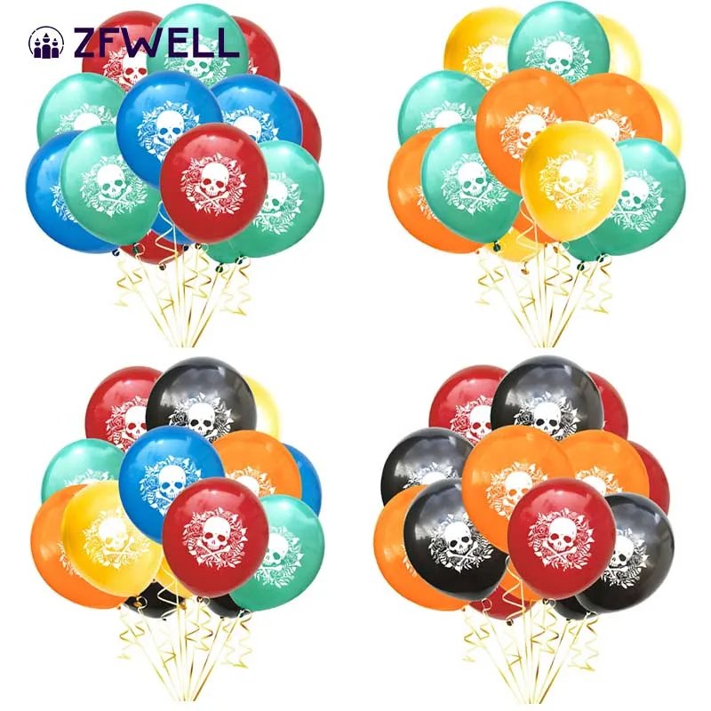 ZFWELL 15pz 12-дюймовый мексиканский День мертвых фестиваль красочный воздушный шар
