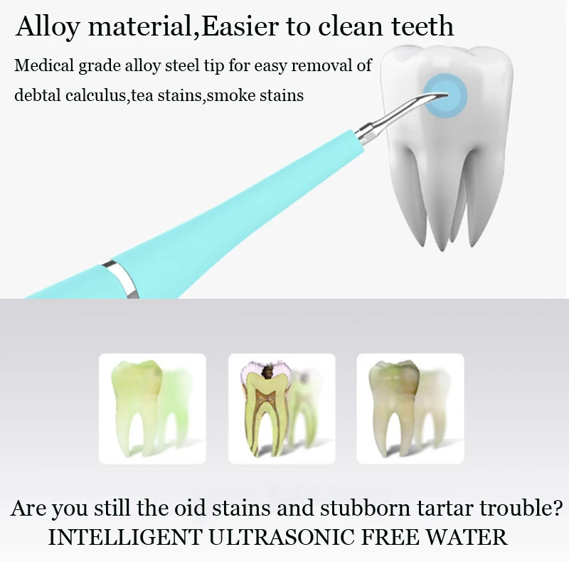 Отбеливание зубов для домашнего использования, звуковой стоматологический скалер для удаления зубных чисел, высокочастотная вибрационная зубная Очищающая машина USB