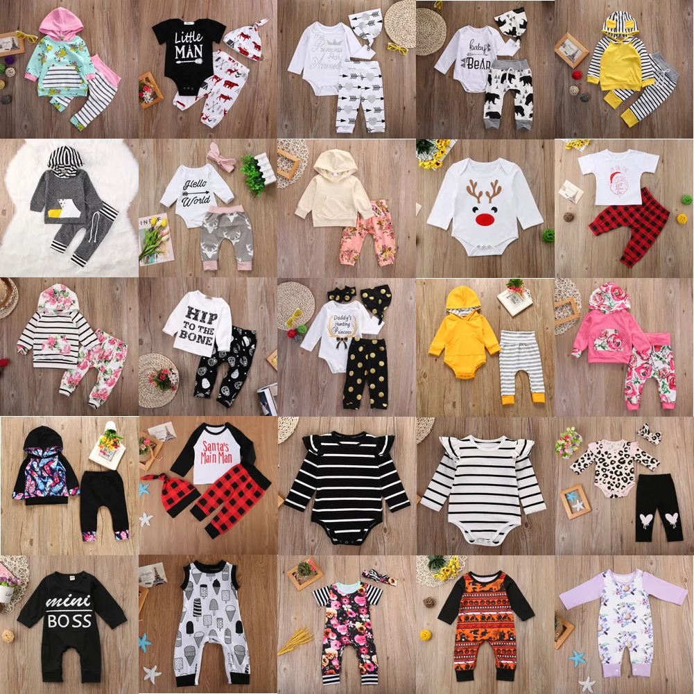 Neugeborenes Baby Strampler комбинезон топы lange Hosen Hut наряды модные удобные Kleidung