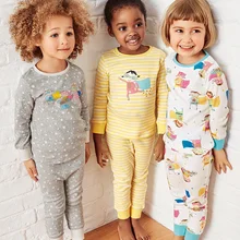 Комплекты одежды для сна для маленьких девочек; осенние хлопковые детские комплекты одежды для сна; осенняя одежда