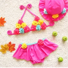 Обувь для девочек Летний цветок Купальник, купальник для маленьких девочек, детские купальники Обувь для девочек, 4 шт./лот wz14