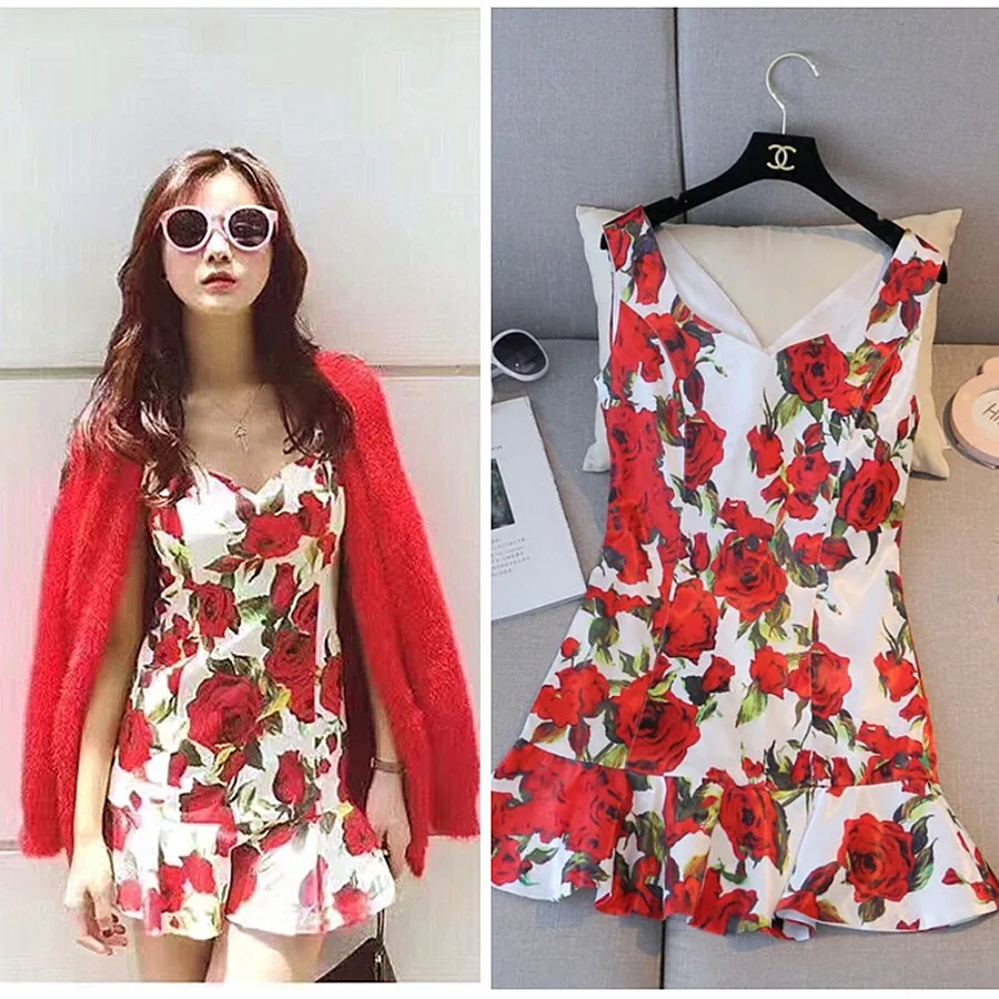 

Women Summer Sexy Tight Short Dresses For Girls Slim Mini Beach Floral Print Dress Spring Casual Skinny Dress H340